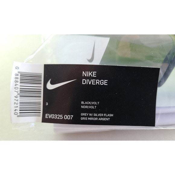 Nike Diverge Men's Sunglasses Matte Black Volt EV0325 Sport Wrap New w Tag Paper - Picture 12 of 12